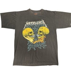Vintage 1991 Metallica Sad But True Pushead Shirt Rare Double Sided Single